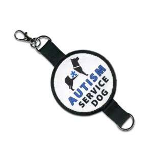  Autism SERVICE DOG in Blue Round Patch Velcro Double Sided 