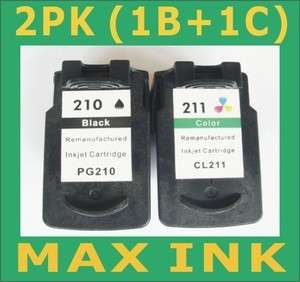   210/ CL 211 Black & Color Remanufactured Ink Cartridges PG 210  