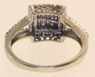   white gold .52ct diamond cluster engagement ring 2.5g vintage estate 5