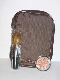 Bare escentuals expandable brown makeup bag & flawless brush & mineral 