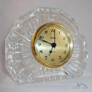 French Crystal Cut Glass Quartz Mantle Clock  
