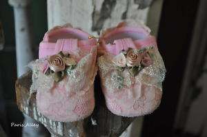 Flower Girl~ Vintage Toddler Reborn Baby Doll Shoes  