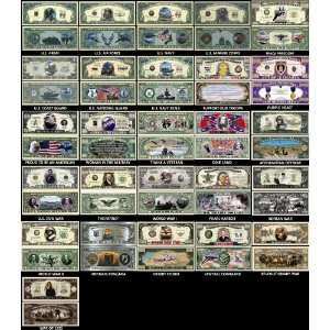    Military Dollar Bills Complete Set (26 Bills) 