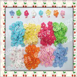 40 Pieces Cotton Crochet Flower Appliques 8 Colors Gorgeous  DS 002 