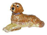 New Swarovski Crystal Bejeweled Golden Retriever Dog Collectable 