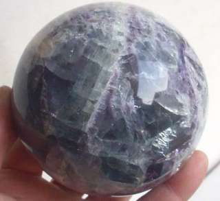 Natural Green Blue Purple Rainbow Fluorite Crystal Sphere Healing 