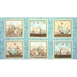  44 Wide Tranquil Moments Panel Teal Fabric By The Panel 
