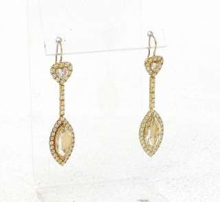 18K 6.8 CTS MARQUISE DIAMONDS SOLITAIRE DROP EARRINGS  