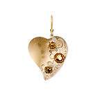 HOLLY YASHI ANTONIA Pretty Gold Heart European Crystal Dangle Earrings 