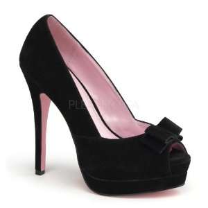  PINUP COUTURE BELLA 10 Black Sueded Pu Pumps Everything 