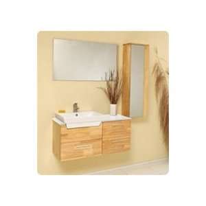   Modern Bathroom Vanity w/ Mirrored Side Cabinet