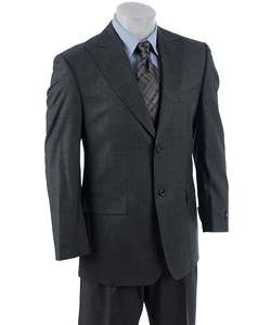 Sean John Mens 2 Button Side Vent Sharkskin Suit  