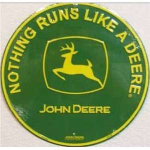  John Deere Round Sign, Green, John Deere Logo