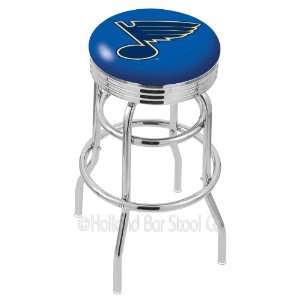   Double Ring Swivel Bar Stool with Ribbed Accent Ring