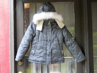   size 10~12 Rothschild coat jacket Faux fur hood Fleece lining  