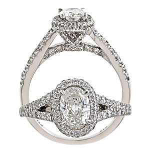   Halo Set Natural Oval Diamond Engagement Ring 14k White Gold Jewelry