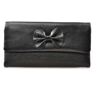 Colors Ladys Genuine Real leather BOW wallet Purse Cluth,Soft 