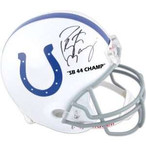   Super Bowl XLIV Logo   Autographed Replica Helmet with SB XLIV Champ