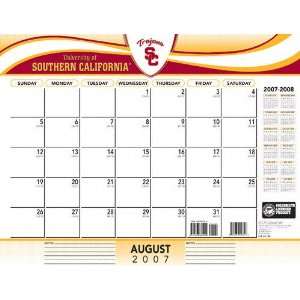 USC Trojans 2007 08 22 x 17 Academic Desk Calendar Sports 