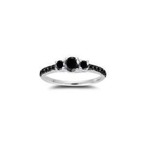  0.86 Cts Black Diamond Ring in 18K White Gold 6.0 Jewelry