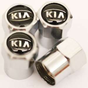  Set of 4 KIA Logo Chrome Tire Valve Stem Caps (Made of 