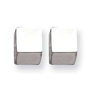  Sterling Silver Polished 8mm Square Earrings Jewelry