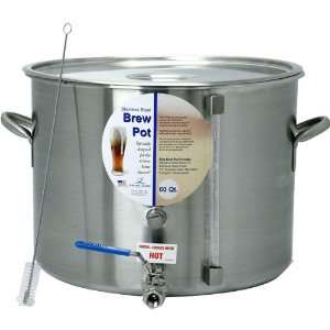 Stainless Steel Home Brewing Kettle with Ball Valve and Sight Gauge 