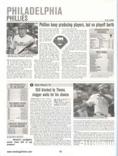2005 Reading Phillies Program Ryan Howard/Cole Hamels  