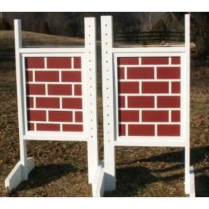  Brick Wall Pattern Wing Standards Wood Horse Jumps