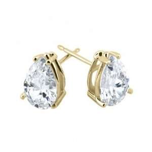 Bling Jewelry Gold Vermeil Basket Set CZ Teardrop Stud Earrings (1ct 