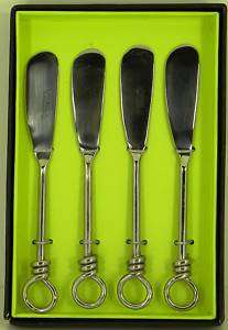 Hand Forged Knot Stainless Steel Pate Knives / Cheese Spreaders Set of 