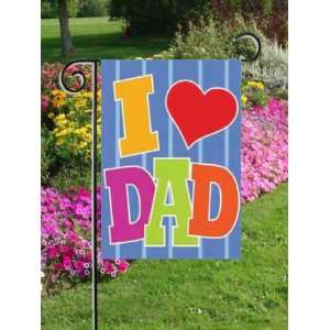  I Love Dad Fathers Day Applique Mini Flag