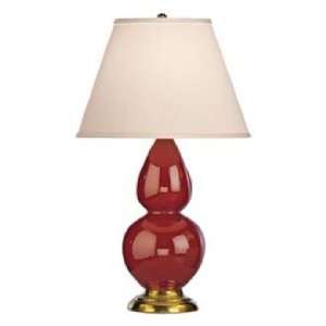  Robert Abbey 22 3/4 Oxblood Red Ceramic and Brass Lamp 