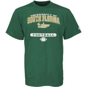  NCAA Russell South Florida Bulls Green Football T shirt 