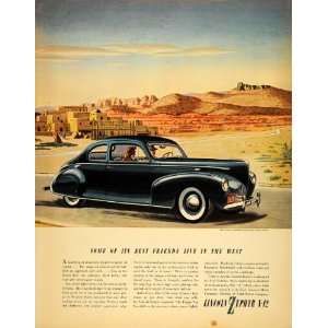 1940 Ad Lincoln Motors Zephyr V 12 Car Taos New Mexico   Original 