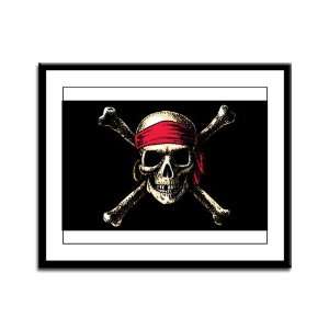    Framed Panel Print Pirate Skull Crossbones 