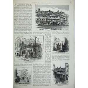  1886 London Staple Inn Gateway Holborn Barnard Steps