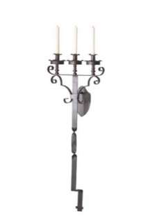 Gothic Wrought Iron Wall Candelabra Candleholder Sconce  
