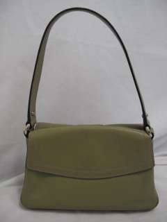 Marc Jacobs Pea Green Leather Purple Stitched Top Handle Small Bag 