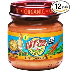 Earths Best Organic 1st Carrots, 2.5 Ounce Jars (Pack of 12)  