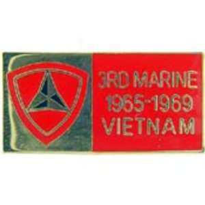  U.S.M.C. 3rd Marine Division Vietnam Pin 1 1/8 Arts 