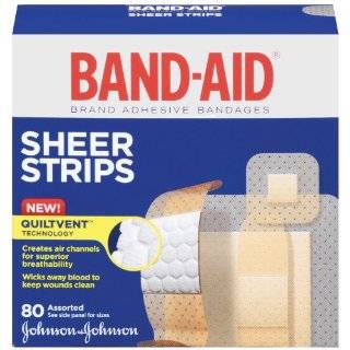  Band Aid Brand Adhesive Bandages, Sheer, 80 Count Assorted 