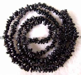 4x8mm Natural Black Tourmaline Freeform Beads 35