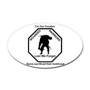  Remember the Wounded Warriors Sticker Oval Military Oval 