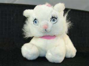Disney Plush White Kitty Cat Marie Pink Bow Lovey NR  