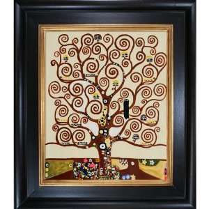  Klimt Tree of Life Painting with Vintage Creed Frame, Distressed 