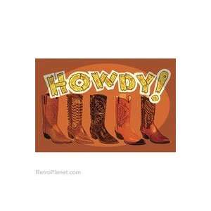  Howdy Cowboy Boots Magnet