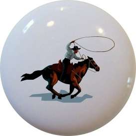 RODEO Cowboy Horse CABINET Drawer Pull KNOB Ceramic  