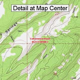  USGS Topographic Quadrangle Map   Cottonwood Basin 