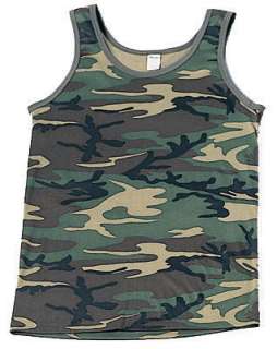 Mens CAMO TANK TOP Shirt Camouflage Clothes Hunting Plus Size Clothing 